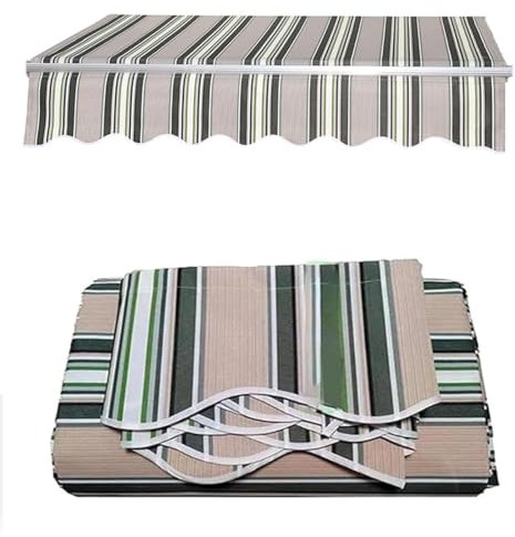 Tenda da sole impermeabile per esterni tessuto di ricambio universale in poliestere 280 g tessuto baldacchino con motivo a strisce per finestrino laterale auto, tenda da sole per negozio