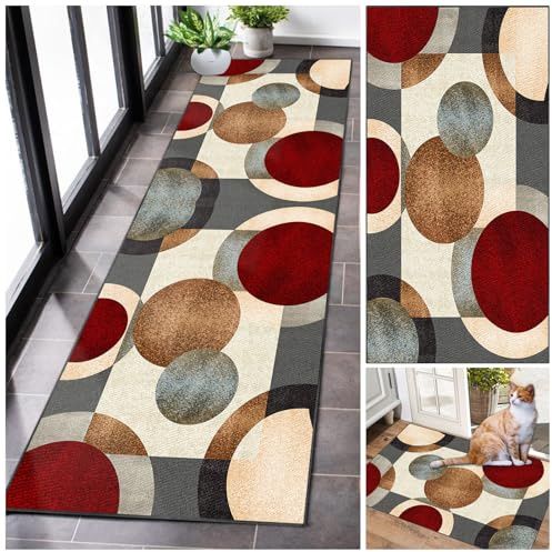 GmyoieqI Tapis Cuisine Devant Evier Antidérapant et Lavable Tapis Couloir Long Moderne Tapis de Passage Grand Tapis sur Mesure Paillasson Interieur pour Entree Salon Bureau Long Paillasson 50 x 80 cm