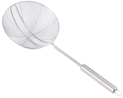 Folpus Schiumarola Mestolo Tutto Ragno da Cucina Utensile per Bollire in Acciaio Inossidabile Robusto E Indeformabile Adatto per Pesce Fritto E Legumi, Grande