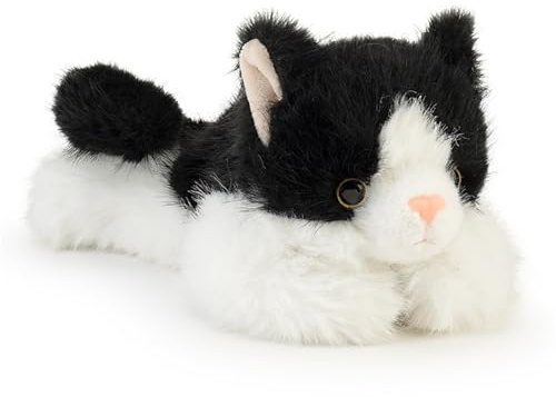 Xiyocadt Kuscheltier Katze,Katze PlüSchtier Lebensecht, Weiches Kuscheltier SüßEs Kuschelkatze Stofftier Puppe Katzen PlüSch Spielzeug Umarmungskissen FüR Kinder (Schwarz)