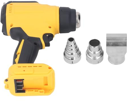 Gearwell Heat Gun, Cordless Rechargeable Hot Air Gun, Handheld Heat Blower 30°C-550°C with 3 Nozzles, 300W, Compatible with DCB200 18V Battery