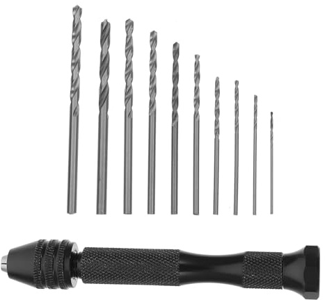 HOLIDYOYO Trapano Manuale Professionale con Morsa e Punte da Utensile Rotante Compatto per Te e Modellismo Punte Elicoidali Leggere e Versatili