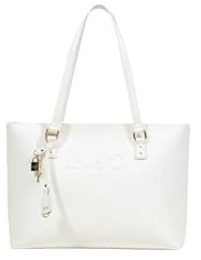 Liu Jo Halona Borsa Shopping L, Cream, Similpelle Ecosostenibile, 42 x 27 x 13 cm, con Cerniera e Tasca Interna, Logo in Rilievo