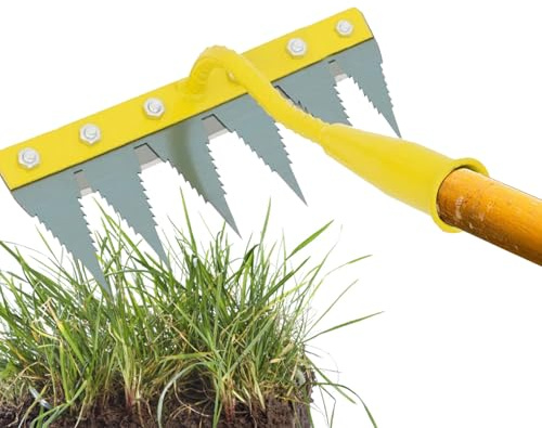 Rastrillo desbrozador para jardín,Nivelador y Extractor Resistente - Herramienta arrancadora de Hierba | para jardín, césped, Parterre, Invernadero, vivero, , Campo, Exteriores