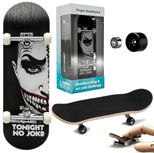 Danbghyuo Mini Finger Skateboards,Kreatives Fingerboard,Professionelle Fingerskateboard,Ahornplatte mit Kugellagerrollen,für Skateboarding Enthusiasten(Weiß,Personen ab 14 Jahren) (Schwarz und Weiß)