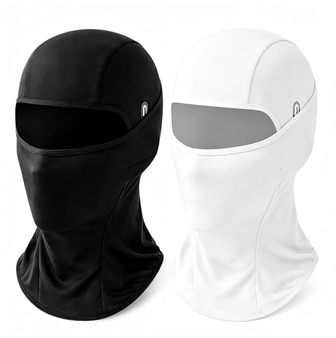 NOVEINN 2 Pieces Summer Balaclava for Men/Women，UV Protection,Breathable and Cooling Balaclava with Glasses Holes for Motorcycle,Cycling,Fishing Or Hiking Outdoor Sports