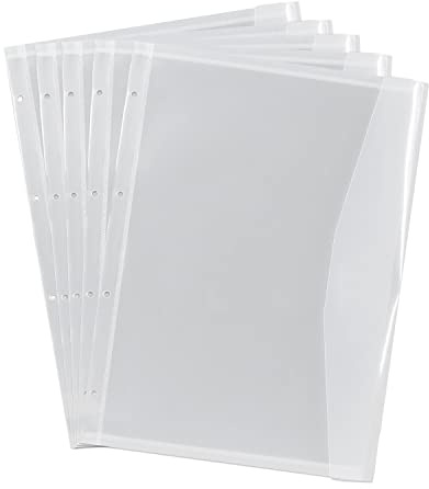 ALASSIO 1002-1 Dokumentenhülle DIN A4, 5er Set Klarsichthüllen, gelocht | 5 Transparente Schutzhüllen aus Polypropylen mit 4-fach Lochung & praktischer Seitenklappe, A4 Kunststoffhüllen 21 x 29,7 cm