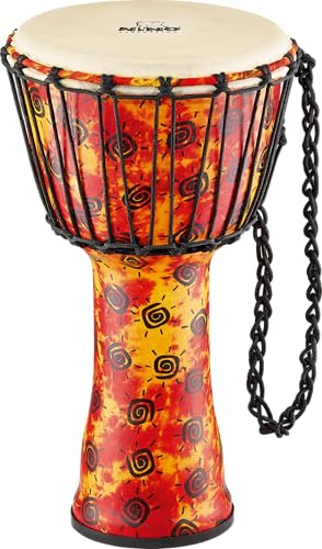 Nino Percussion Rope Tuned Djembe, Mehrfarbig (NINO-PDJ1-S-G) | Musikinstrument für Kinder ab 4 Jahren, Durchmesser 8 Zoll, Kunststoff