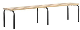 Sypro | Umkleidebank | stapelbar | Kiefernholzleisten | Länge 1500 mm | Gestell anthrazitgrau