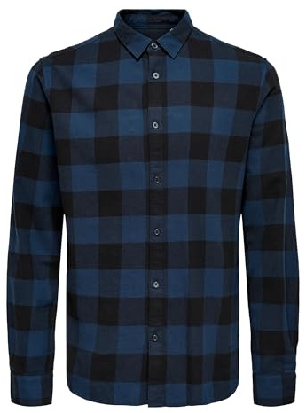Only & Sons Onsgudmund Ls Checked Shirt Noos, Chemise Casual Homme, Multicolore (Dress Blues), XX-Large