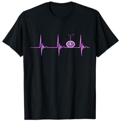Einrad Herzschlag EKG Puls Einradfahrer Zirkus Artisten T-Shirt