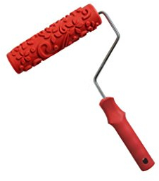 VANKOA 7 Zolll Empaistic Blumen Muster Farbroller Strukturwalze Strukturrolle Malerwalze Reliefwalze Effektwalze mit Griff - # 1