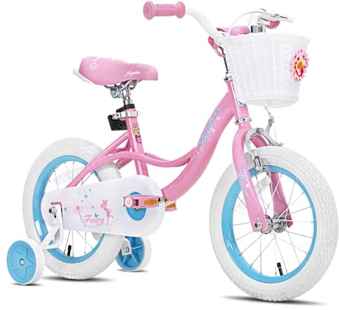JOYSTAR 16 Inch Kids Bike for Ages 4 5 6 Years Girls, Toddler Bike with Training Wheels & Handbrake for 4-6 Years Old Child, Pink
