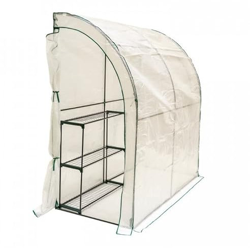 Grindi - Foliengewächshaus Pflanzenhaus Treibhaus mit Regal - PVC Folie transparent, 100x200x215 - Gewächshaus, für Garten, Balkon und Terrasse, Winterfest, Stabil & Einfach zu Montieren