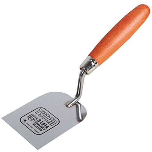 Toolty Stainless Steel Margin Trowel - Wall Putty Trowel, Plastering Trowel, Finishing Trowel - 60mm - for Brickwork and Plastering - Wooden Handle, DIY - TLTY-0701T