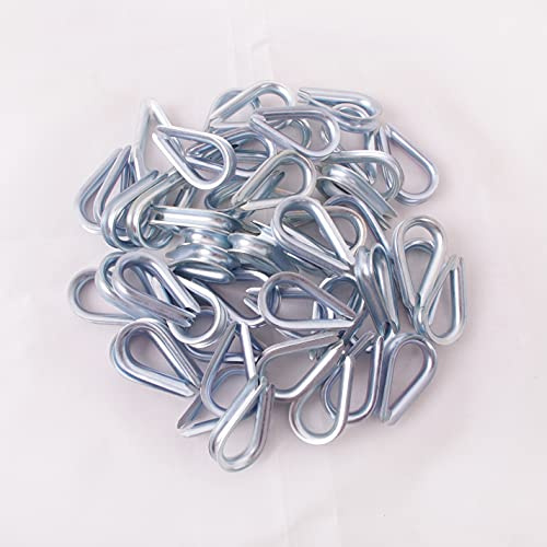 HIGOOD Wire Rope Thimble, for Wire Rope Dia. 1/4 in, Carbon Steel,(1/4 50PCS)