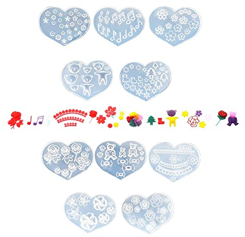 10 Pieces Nail Decoration Silicone Mold Resin Nail Art Casting Molds DIY Manicure Crystal Phone case Decoration (A01-A10)