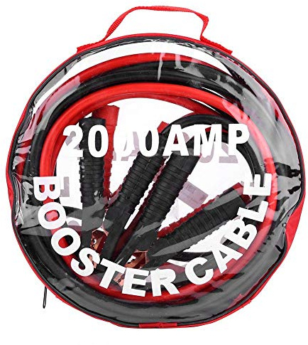 Cavo Booster Batteria per Auto Filo di Gomma in Ottone Coppia di Cavo Booster di Alimentazione per Auto 12V Nero Rosso Cavo di Emergenza per Batteria Cavi per Batteria Linea 4m 2000A(4M/2000A)