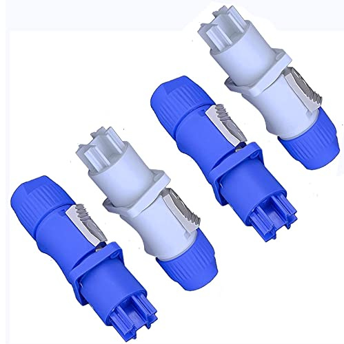Neutrik Professional NAC3FCA PowerCon Power 20 A 250 V AC Stecker Audio 3-Pin Netzstecker für Bühnenlicht und Lautsprecher, 4 Sets