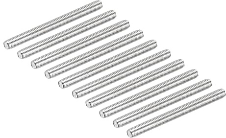 DMiotech 10 Paquete M5 x 60mm Totalmente Roscado Varilla 304 Inoxidable | Acero, Derecha Mano Roscas Varilla Barra Pernos Abrazaderas y U-Pernos
