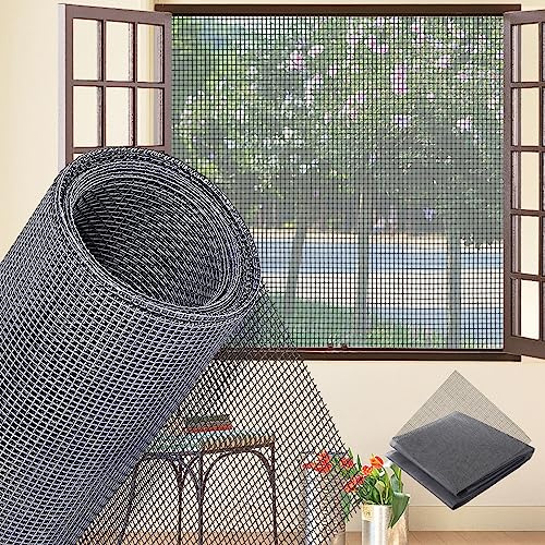 Mosquitera Ventana 100x350cm, Tela Mosquitera Ventana Versátil Vendida Por Metros Tela Mosquitera por Metros Exterior para Bloquear Mosquitos, Gris