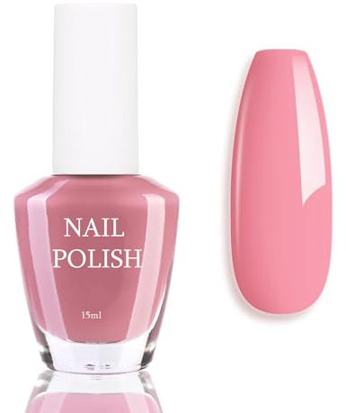 Pink Nail Polish - Dusty Grey Quick Dry Varnish - Long Lasting & Chip Resistant, No Need Cure DIY Home Manicure