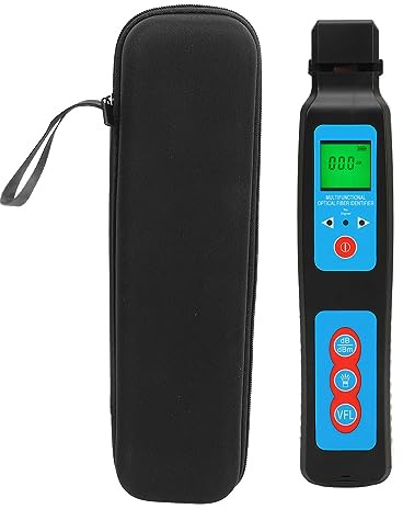 Live Optical Fiber Identifier, Live Fiber Cable Tester Traffic Detector with Respond 800-1700nm, 40dBm~+10dBm FTTH Tool Built in 10mw VFL and Optical Power Meter OPM Function