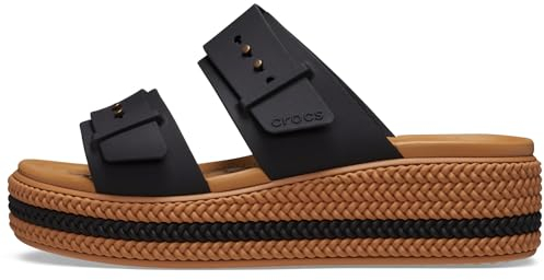 Crocs Damen Brooklyn Woven Buckle Sandal, Schwarz, 38/39 EU