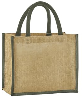 Natural Starched Jute Midi Bag Einkaufstasche