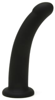 Me You Us Silicone Curved Dildo 6 Inch – Black Strap-On Compatible Dildo for G-Spot & P-Spot Stimulation – Smooth Body-Safe Pegging Toy for Couples or Solo Play