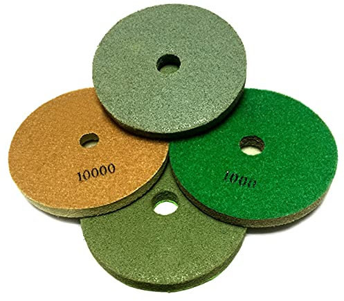 BomDog Mola per Lucidare, 7 Pezzi Tamponi per Lucidatura in Spugna Disco Abrasivo per Pavimenti in Spugna Diamantata Professionale da 125 Mm per Marmo Granito Pietra/300