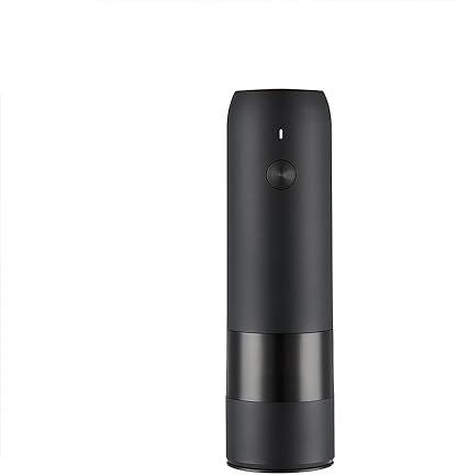 Molinillo de Sal y Pimienta Molinillo automático eléctrico recargable, molinillo de pimienta y sal, molinillo de pimienta, sal, molinillo grueso ajustable ligero Molinos de Pimienta(Color:Black)