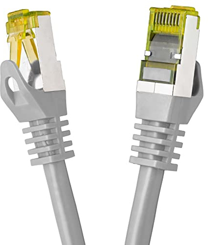 BIGtec LAN Kabel 50m Netzwerkkabel CAT7 Ethernet Internet Patchkabel CAT.7 grau Gigabit doppelt geschirmt Netzwerke Modem Router Switch 2 x Stecker RJ45 kompatibel zu CAT.5 CAT.6 CAT.6a CAT.8