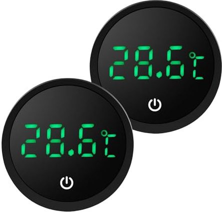 EEEKit Aquarienthermometer, 2er Set Kleben-on Aquarium Thermometer, Digitales Fisch Tank Thermometer für Wasser und Terrarien