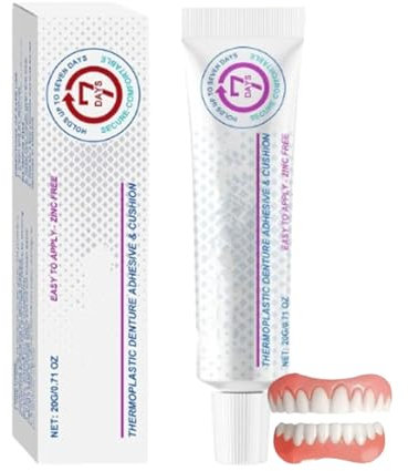 Kit di ribasatura in silicone per protesi dentaria, Cuscino adesivo per protesi termoplastica, Adesivo per protesi dentaria Dentach, Adesivo per protesi dentaria (1pcs)