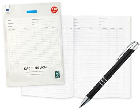 Kassenbuch / A4 / 56 Blatt / mit Metallkugelschreiber