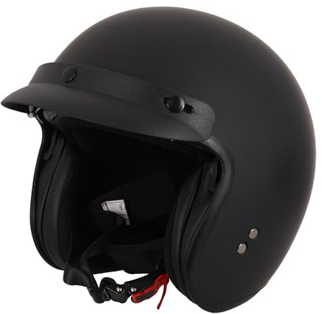 Stealth Open Face Motorcycle Helmet ECE 22.06 Approved – UK Road Legal Scooter & Motorbike Helmet with Drop Down Sun Visor – ABS Shell, Multiple Styles
