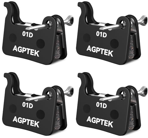 AGPTEK Bike Brake Pads Semimetal 4 Pairs Disc Brake Pads for Bicycle MTB Road Bike Compatible with Shimano Deore XT SLX Hone Alfine Saint
