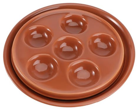 COLLBATH 2stücke Keramik Escargot Backform Dunkelrot Rund Mit Löchern Stapelbar Und Platzsparend Als Servierschale Für Küche Restaurant Und Hausgebrauch