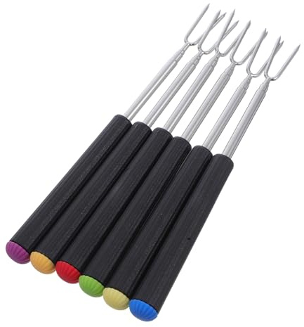 CIYODO 6stücke Edelstahl Fonduegabeln Mit Hitzebeständigem Griff Käsefonduegabeln Marshmallow-bratstäbe Für Fondue Grillen Schokoladentauchen Und Dessertfrüchte