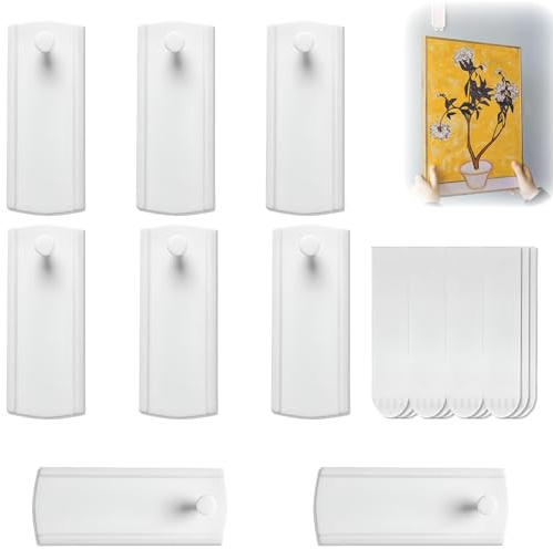 8er-Pack Selbstklebend Klebenagel FüR Bilderrahmen,Kommt Mit 12 Klebestreifen,Kein Lochen NöTig KlebenäGel,Abnehmbar Tesa Klebenagel,Zum AufhäNgen Von Bildern,Fotorahmen,Spiegeln,Postern Usw