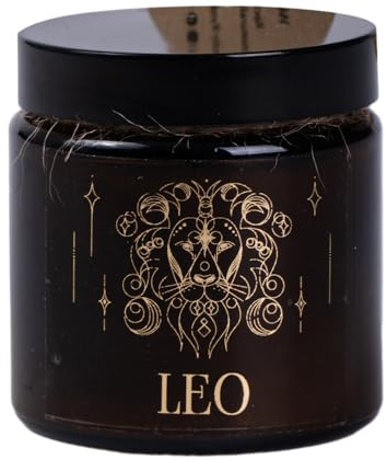 BeesWax World - Velas de cera de abejas hechas a mano, velas de cera natural con mecha de algodón, 100% cera de abejas, decorativas y sostenibles, diseños de signos del zodiaco a elegir (Leo)