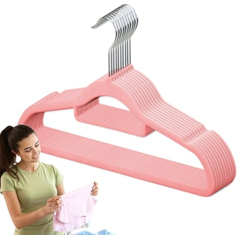 Amesor Porte-Vêtements Antidérapants | 10 Pièces Cintres Velours Anti-Dérapant - Organisateur Compact Et sans Laisser De Traces pour Manteaux Pantalons Linge Dortoir Hôtel Valise Domicile Et