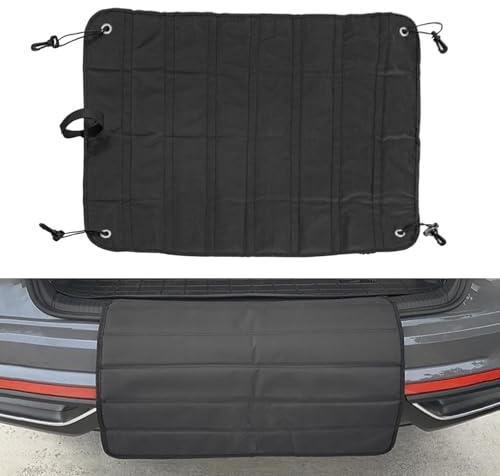Munsesi 31 x 25 Inch Car Rear Bumper Protector Guard Mat, Foldable Car Boot Protector For Dogs, Trunk Protection Dog Cargo Mat, Non-slip Mat for Universal Cars, Pickup Trucks SUVs Prevent Scratches