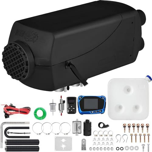 QUKFGCLGM Riscaldatore Diesel da 8 kW, riscaldatore da parcheggio Diesel da 24 V con Pannello di Controllo LCD e Telecomando, riscaldatore Notturno Diesel per Camion da Campeggio (8 kW, 24 V)