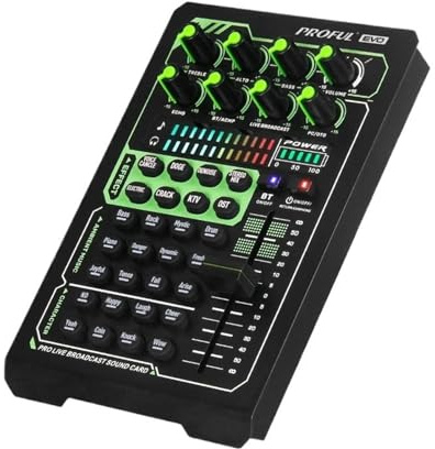 Mesa Mezclas, Interfaz de audio Tarjeta de sonido externa,Batería de gran capacidad,Con,20 tipos de efectos de sonido,Para transmisión en vivo