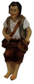 ZICOM Krippenfigur Miniaturfigur Wanderer sitzend Höhe 7,3cm handbemalt Polyresin, Modellbau Puppenhaus