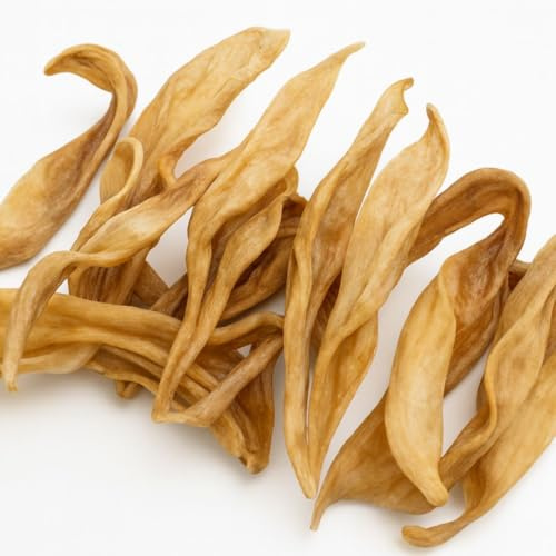 ANIMALUJOS - Orejas de Conejo Naturales con Pelo, Sin Pelo y Rellenas de Cordero para Perros | Snack Natural | 100% Natural (12 Unidades, Oreja Conejo sin Pelo)