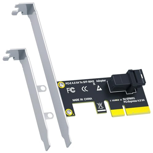 GLOTRENDS SF01 Scheda Adattatore SFF-8643(Mini-SAS HD) a PCIE 4.0 X4, Supporto Standard e Basso Profilo