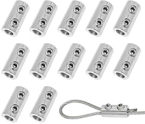 12 Stück Drahtseilklemme 1.5, 2mm Metall Seilklemme Set, Robuste, Stahlseil | Robuste Drahtseilklemmen für Stahlseil und Wäscheleine – Universeller Wäscheleinenspanner für Garten Balkon und Outdoor